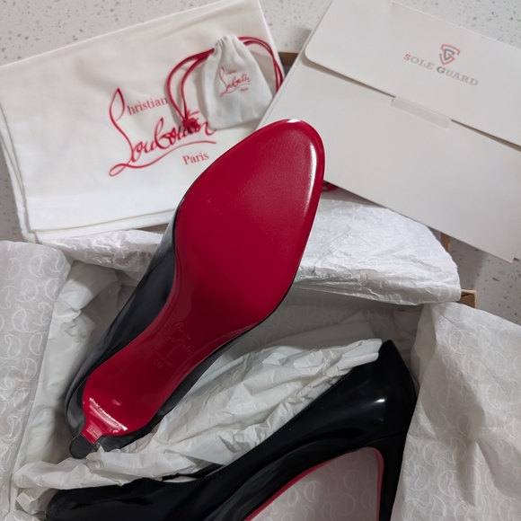 Christian Louboutin Shoes - Christian Louboutin Black Patent Pumps with Signature Red Sole